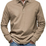 Varel | Camicia Poloshirt Casual a Maniche Lunghe