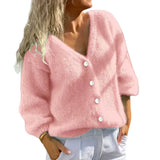Cardigan maglia donna con bottoni - Semplice e morbido