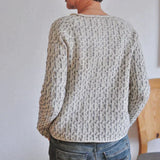 Donna - Maglione a maglia - Grigio elegante a maniche lunghe