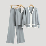 Donna - Set di pigiameria in maglia a 3 pezzi