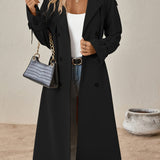 Trench lungo ed elegante in misto cotone da donna - perfetto per l'uso quotidiano