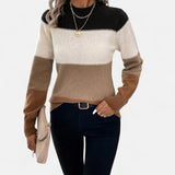 Valmonti | Maglione a righe da donna con scollo tondo in maglia