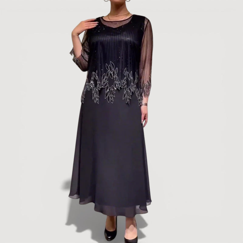 Abito Midi Scollo V per Donne – Adatto per Occasioni Festive e Uso Quotidiano