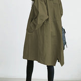 Trench Coat Slim Fit Donna – Impermeabile con Cappuccio, Adatto per Primavera e Autunno