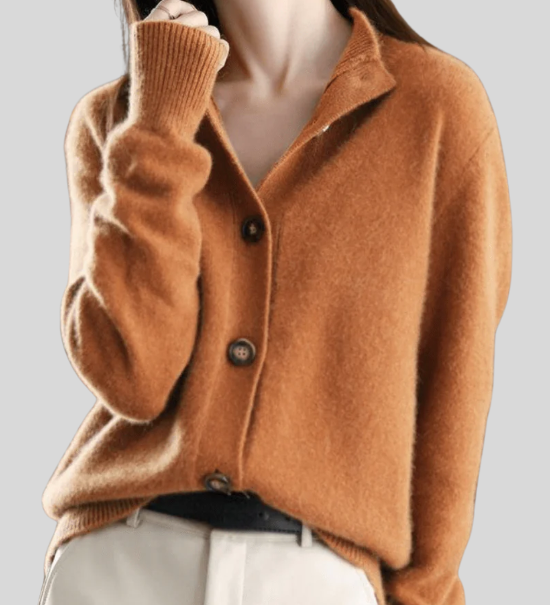 Cardigan da donna in misto lana – Maglia morbida con scollo a V e bottoni sul davanti