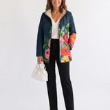 Claudia™ | Giacca trapuntata con fiori dipinti