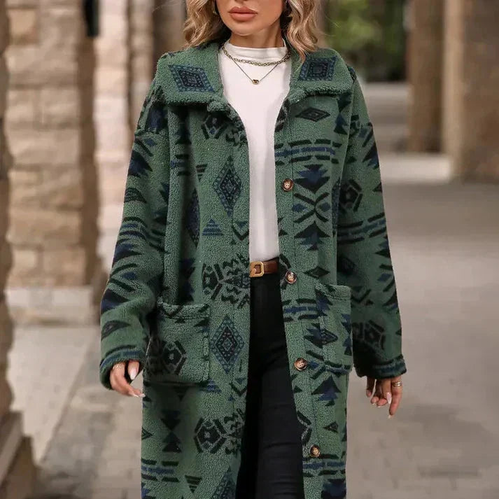 Donna - Cappotto invernale - Design stampato alla moda