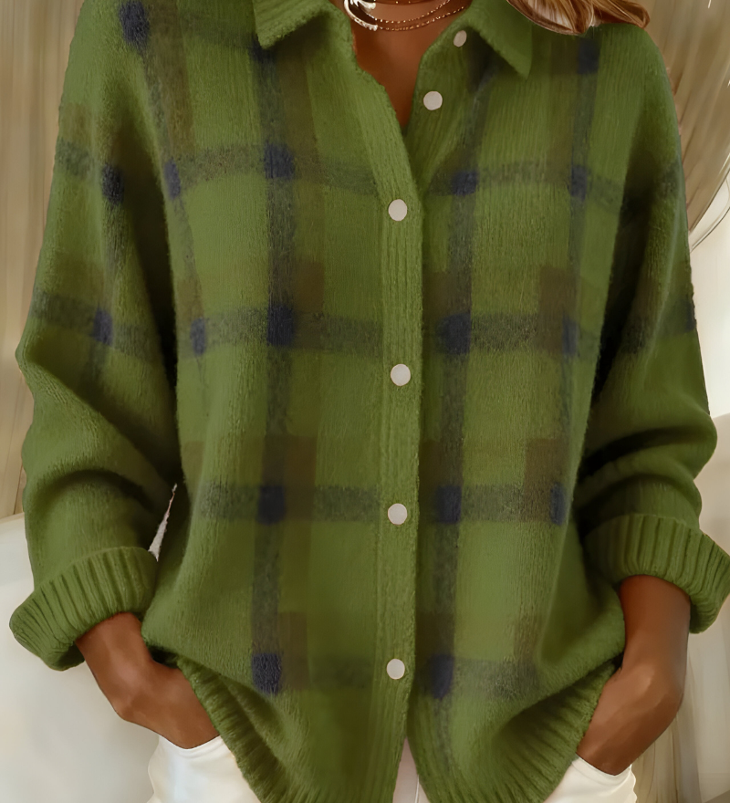 Ludovica™ | Cardigan a quadri in maglia morbida