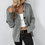 Cardigan gilet con cappuccio in maglia da donna – Casual scollo a V abbottonato maniche lunghe