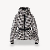 Donna - Giacca Puffer con cappuccio e cintura - Stile accogliente