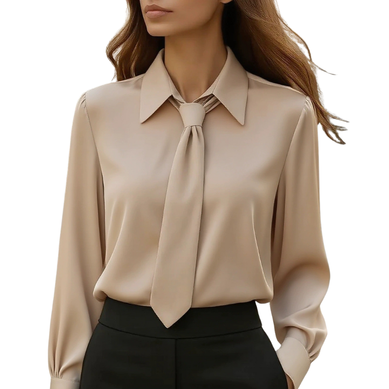 Blusa Scollo V Sottile – Con Bottoni, Adatta per Lavoro e Uso Quotidiano