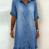 Abito Donna Scollo V – Casual con Rouches, Adatto per Primavera e Estate