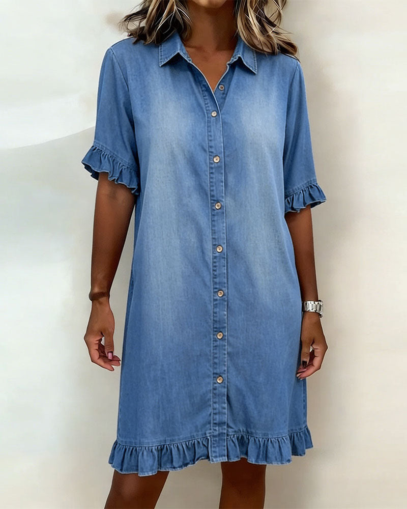 Abito Donna Scollo V – Casual con Rouches, Adatto per Primavera e Estate