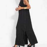 Vestito maxi da donna con scollo all’americana – stile casual chic