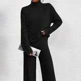 Donna' - Set due pezzi - Maglione a collo alto e pantaloni larghi