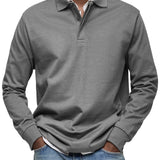 Varel | Camicia Poloshirt Casual a Maniche Lunghe