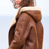 Donna - Giacca lunga elegante - con cappuccio