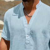 Varel | Camicia estiva elegante con colletto alto