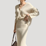 Donna - Set di maglieria - Gonna midi e cardigan