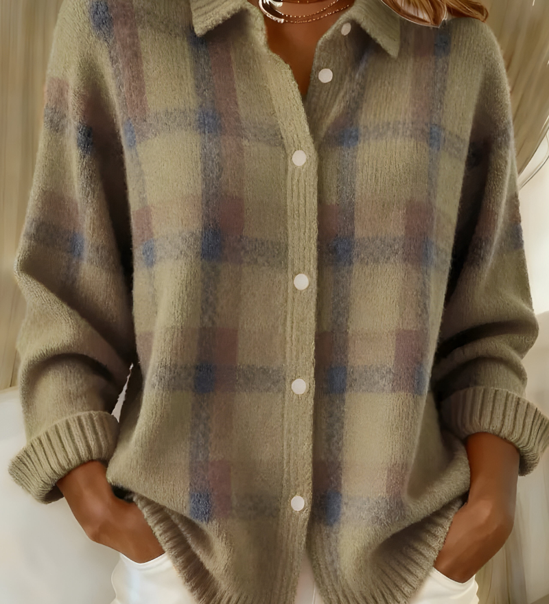 Ludovica™ | Cardigan a quadri in maglia morbida