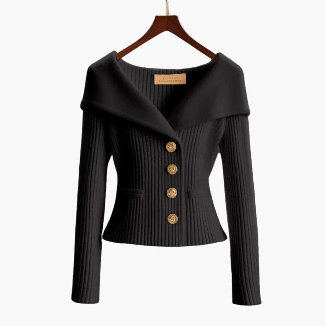 Gilet corto ed elegante a coste da donna - Comodo lavoro a maglia con bottoni