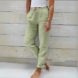 Pantaloni estivi casual eleganti da donna - leggeri, traspiranti, comodi