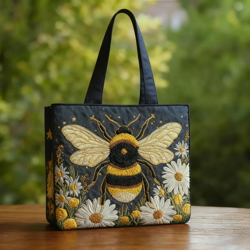 Borsa artigianale - Ape con Margherite e Stelle