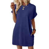 Abito A-line da Donna – Casual per Uso Estivo, Con Collo Rotondo e Senza Chiusura