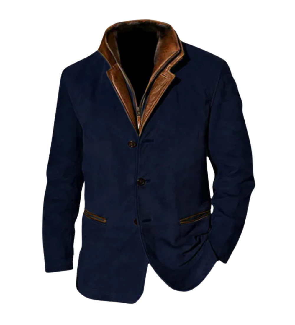 Elena™ | Giacca in cotone lavato con colletto scamosciato