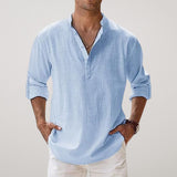 Varel | Camicia Henley in cotone effetto lino