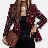 Donna - Blazer a quadri - stile doppiopetto