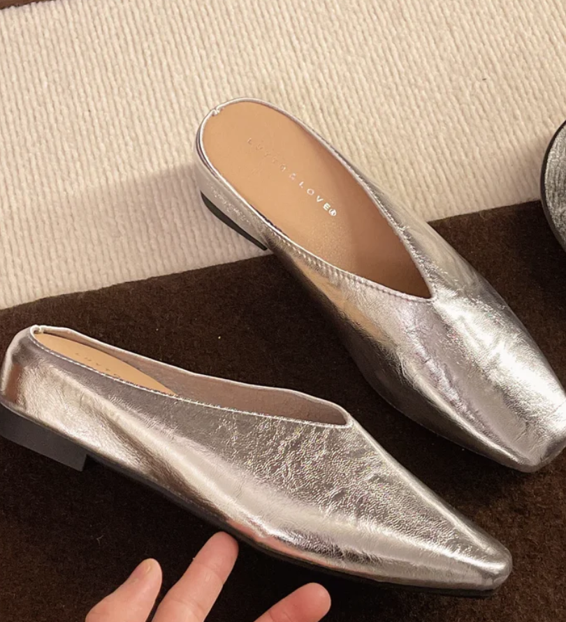 Nicoletta™ | Ballerina slip-on in pelle effetto