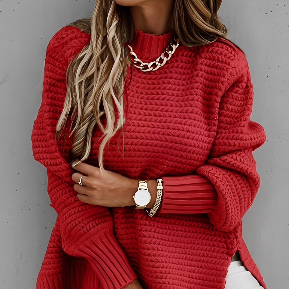 Donna - Maglia oversize - Stile lavorato a maglia