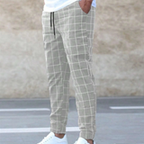 Pantaloni chinos a quadri slim di tendenza per uomo