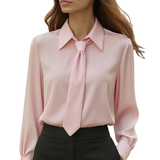 Blusa Scollo V Sottile – Con Bottoni, Adatta per Lavoro e Uso Quotidiano
