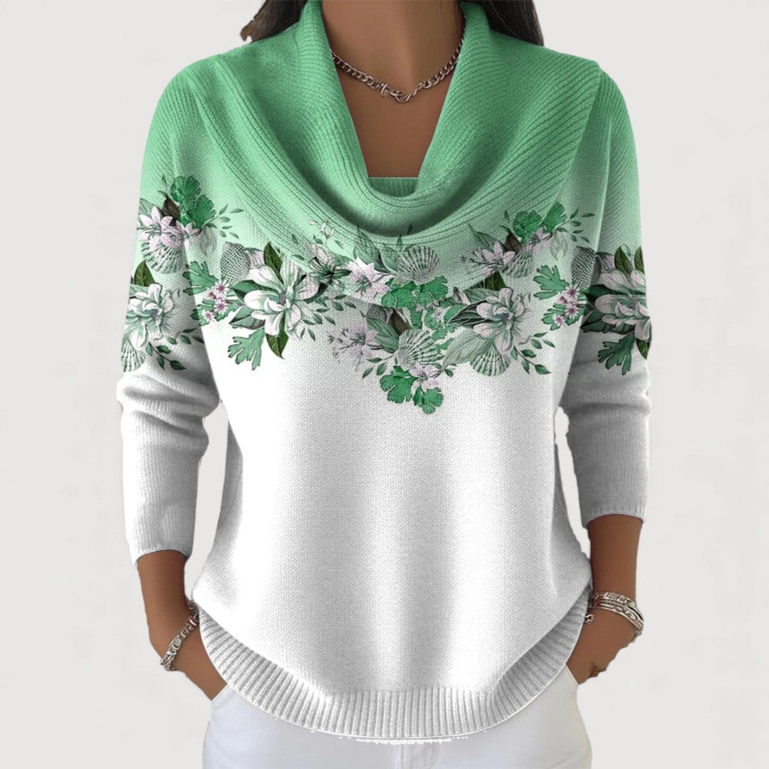 Gaia™ | Maglione a collo alto con ricamo floreale