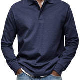 Varel | Camicia Poloshirt Casual a Maniche Lunghe
