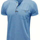 Varel | T-shirt elegante con colletto rotondo e tasca