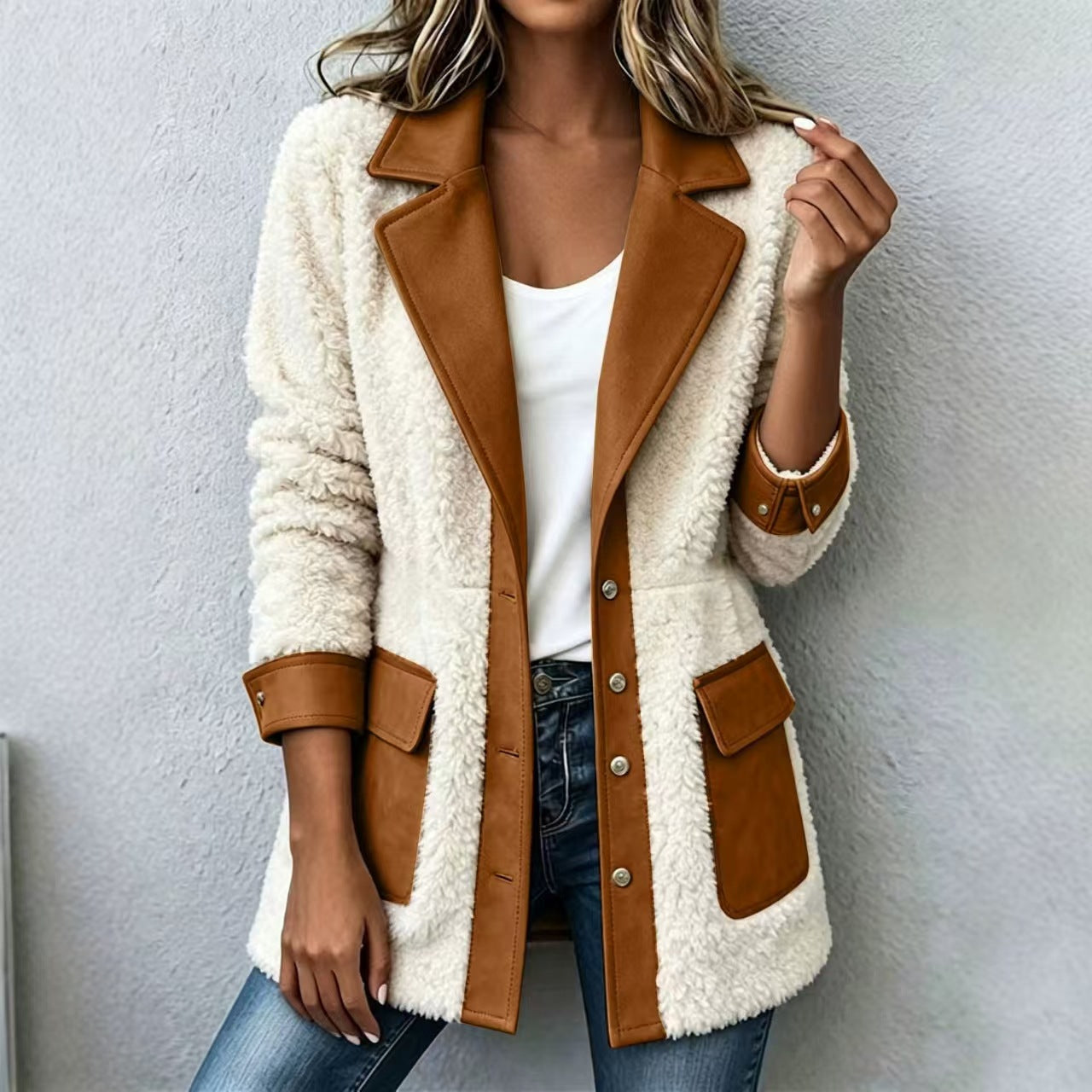 Cardigan donna patchwork denim - Caldo e originale