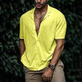 Camicia da uomo in lino leggera e traspirante