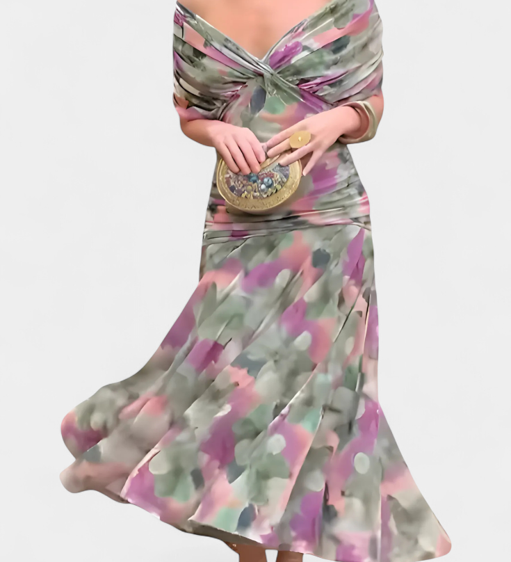 Abito A-line da Donna – Con scollatura a V, Adatto per Primavera e Estate