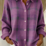 Claudia™ | Cardigan a quadri in maglia morbida