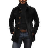 Cappotto corto da uomo in velluto a coste slim fit con collo alto
