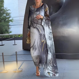 Elegante abito in seta e chiffon per donna