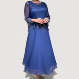 Abito Midi Scollo V per Donne – Adatto per Occasioni Festive e Uso Quotidiano