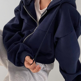 Felpa con cappuccio e zip da donna – Morbida, comoda, traspirante, casual, quotidiana, lounge, activewear