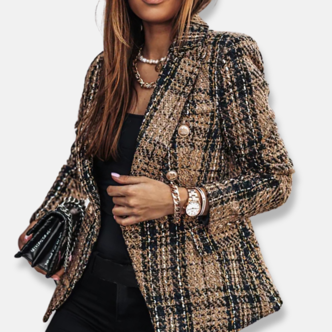 Donna - Blazer a quadri - stile doppiopetto