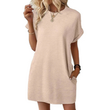 Abito A-line da Donna – Casual per Uso Estivo, Con Collo Rotondo e Senza Chiusura