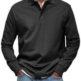 Varel | Camicia Poloshirt Casual a Maniche Lunghe