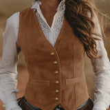 Gilet sartoriale da donna – strato aderente con scollo a V per un look smart casual